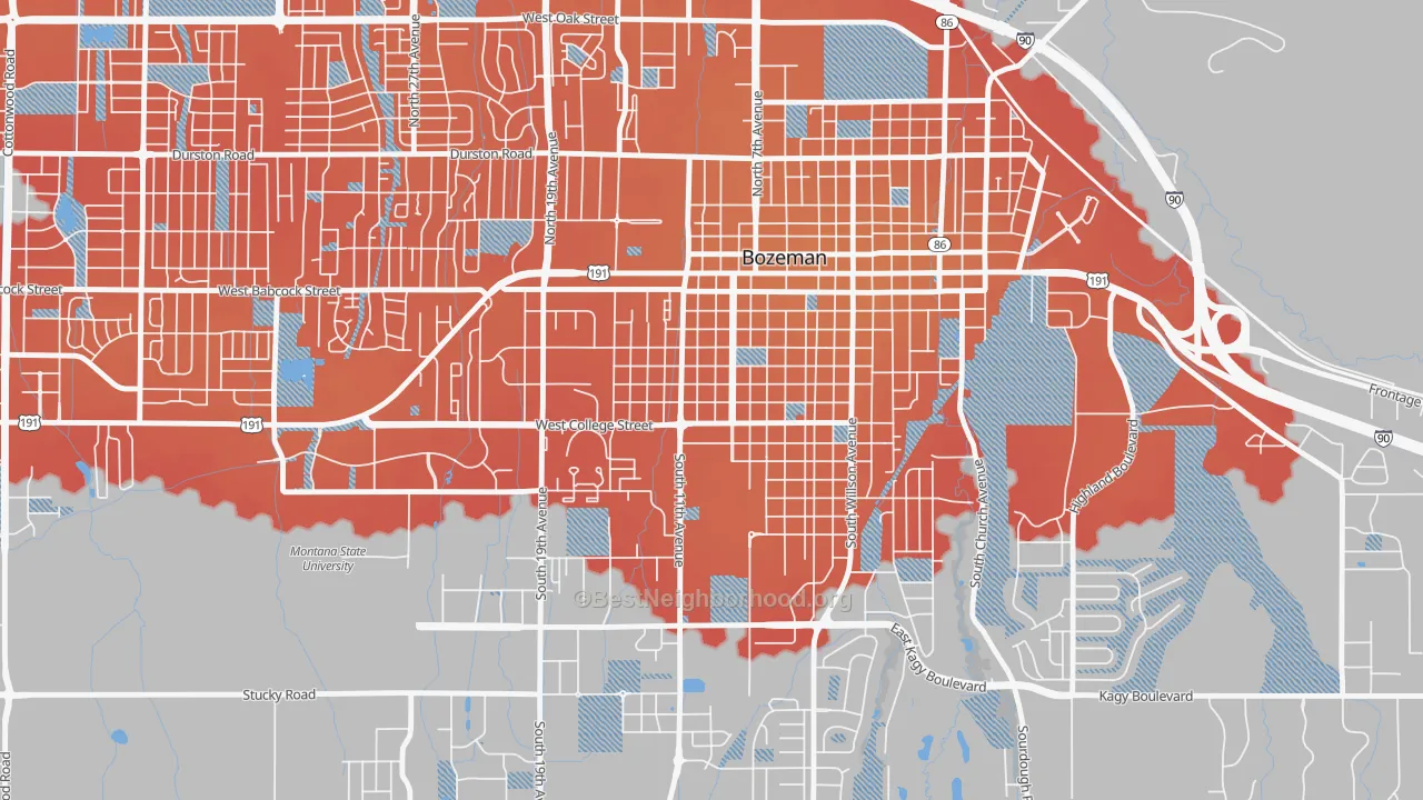 Transit Grade map of Cooper Park, Bozeman, MT