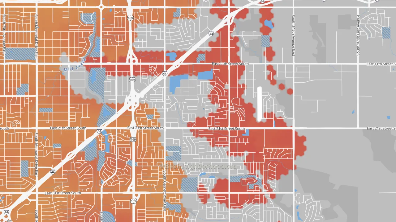 Transit Grade map of Cooper, Tulsa, OK