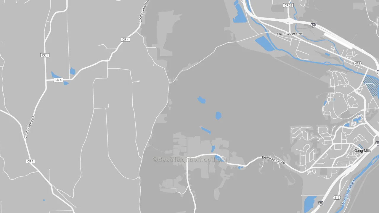 Transit Grade map of Coopers Plains, NY