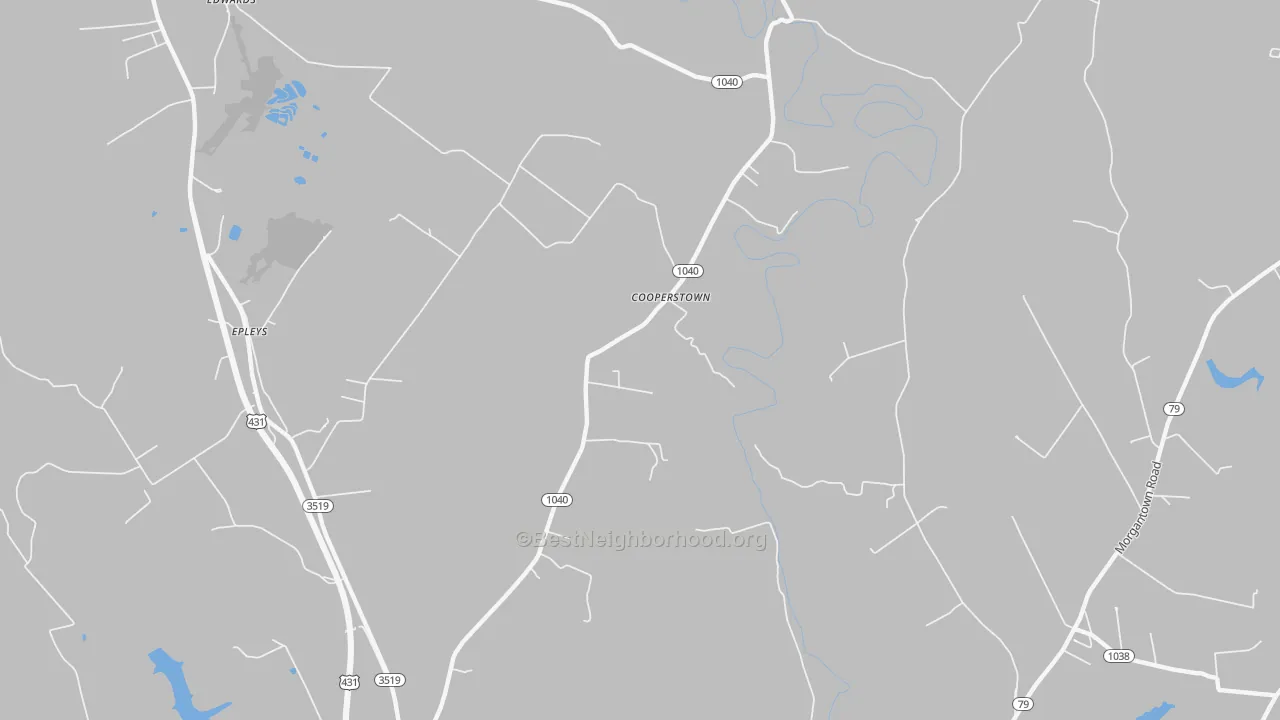 Transit Grade map of Cooperstown, KY