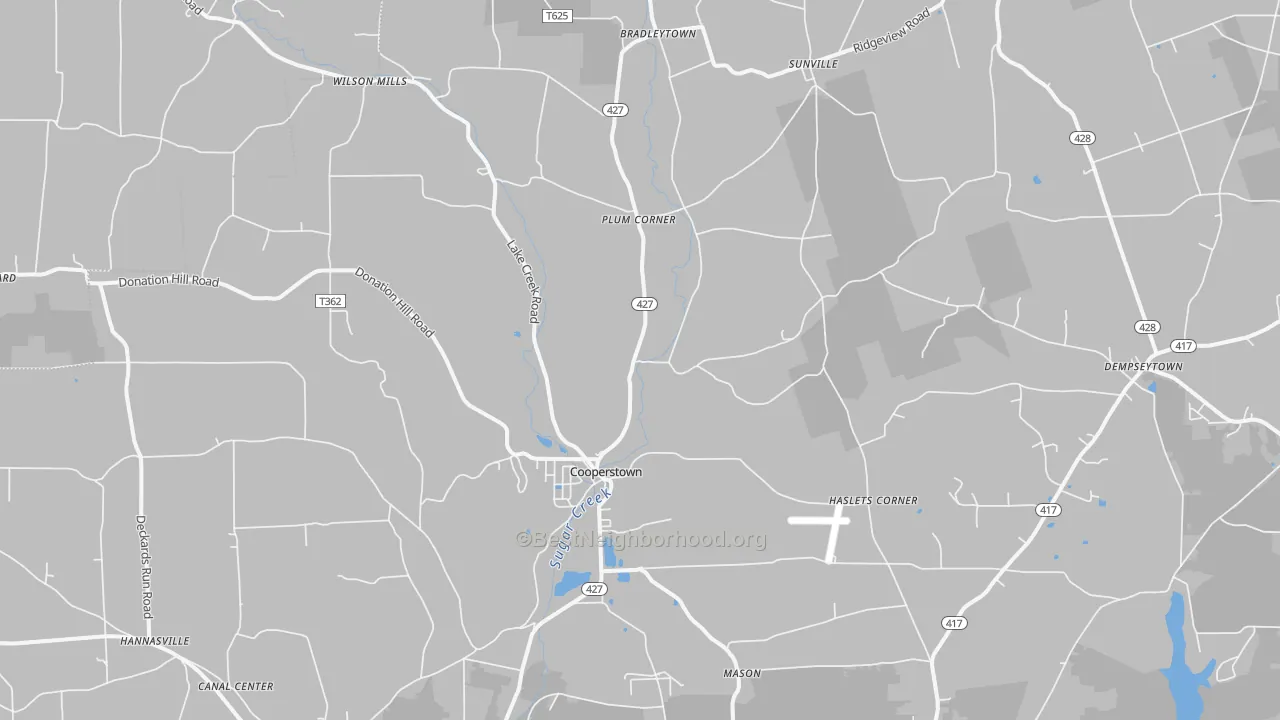 Transit Grade map of Cooperstown, PA