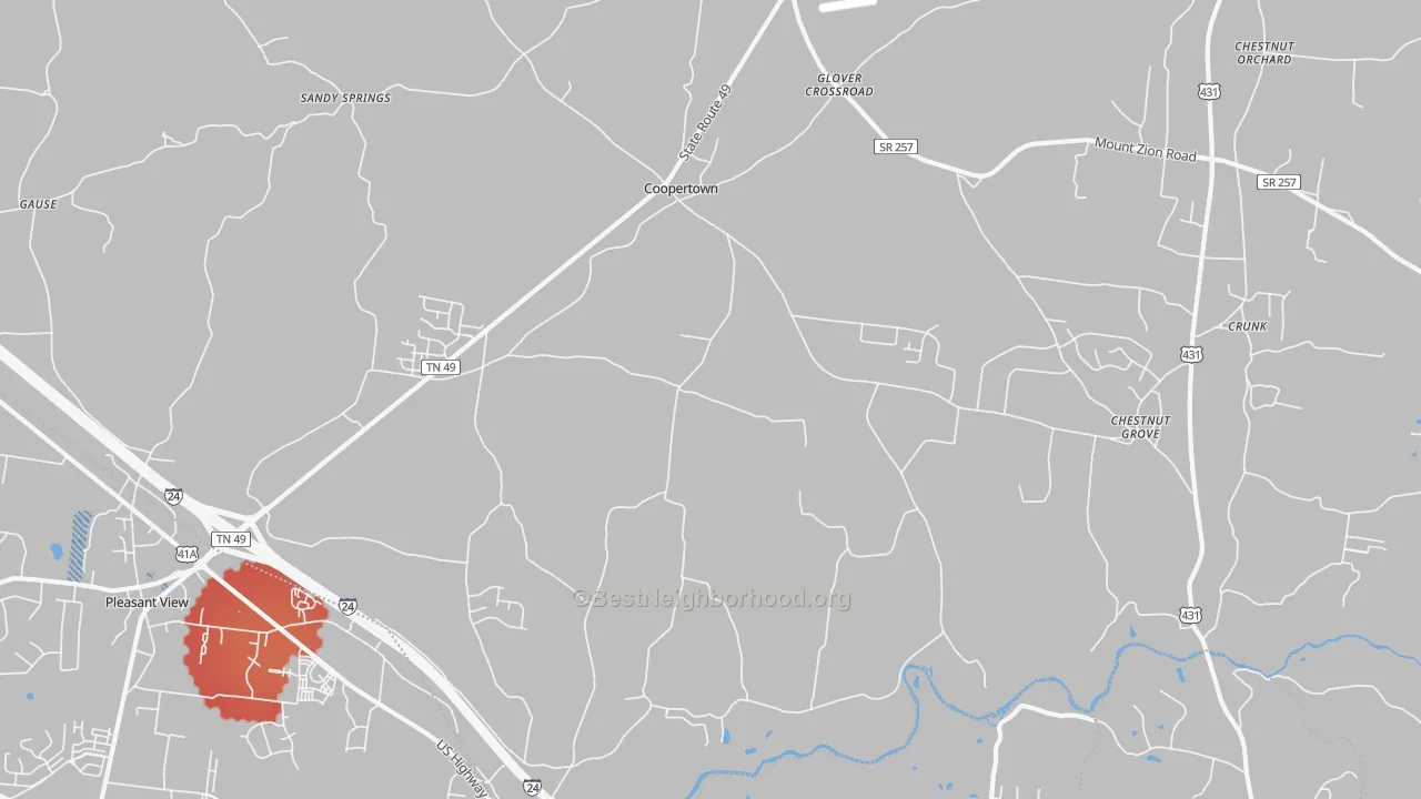 Transit Grade map of Coopertown, TN