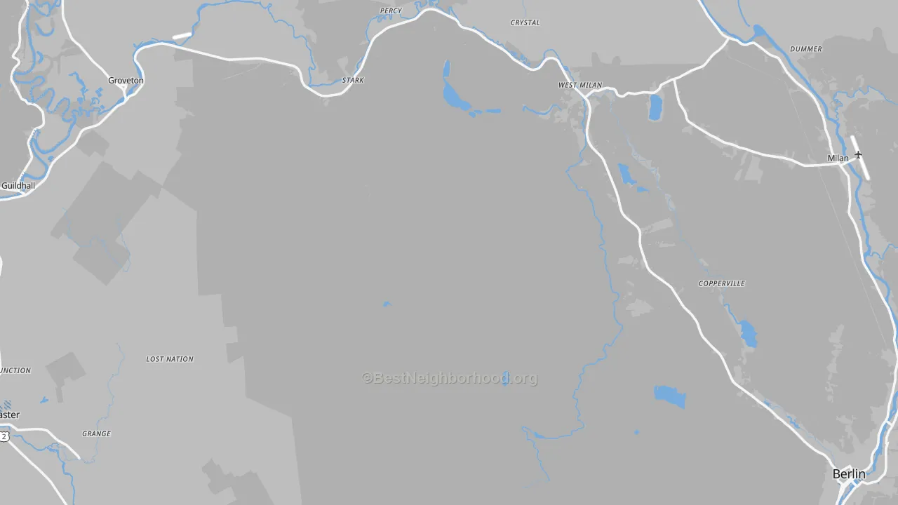 Transit Grade map of Coos County, NH