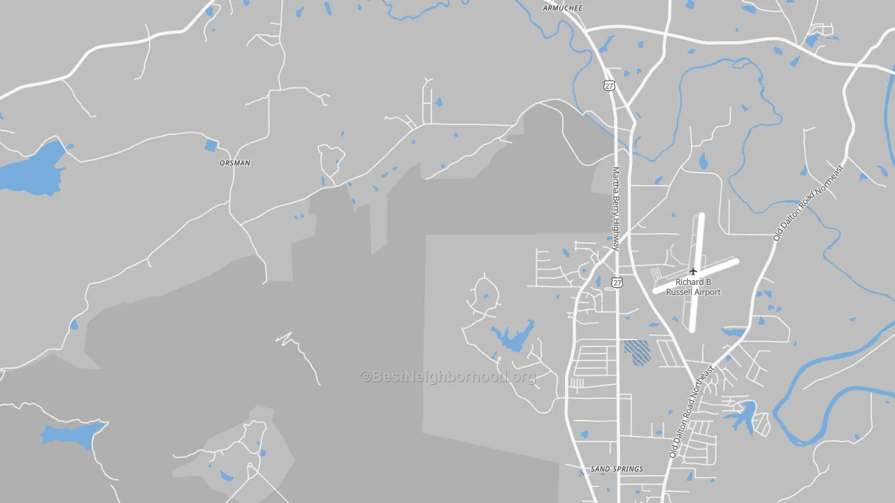 Transit Grade map of Coosa, GA