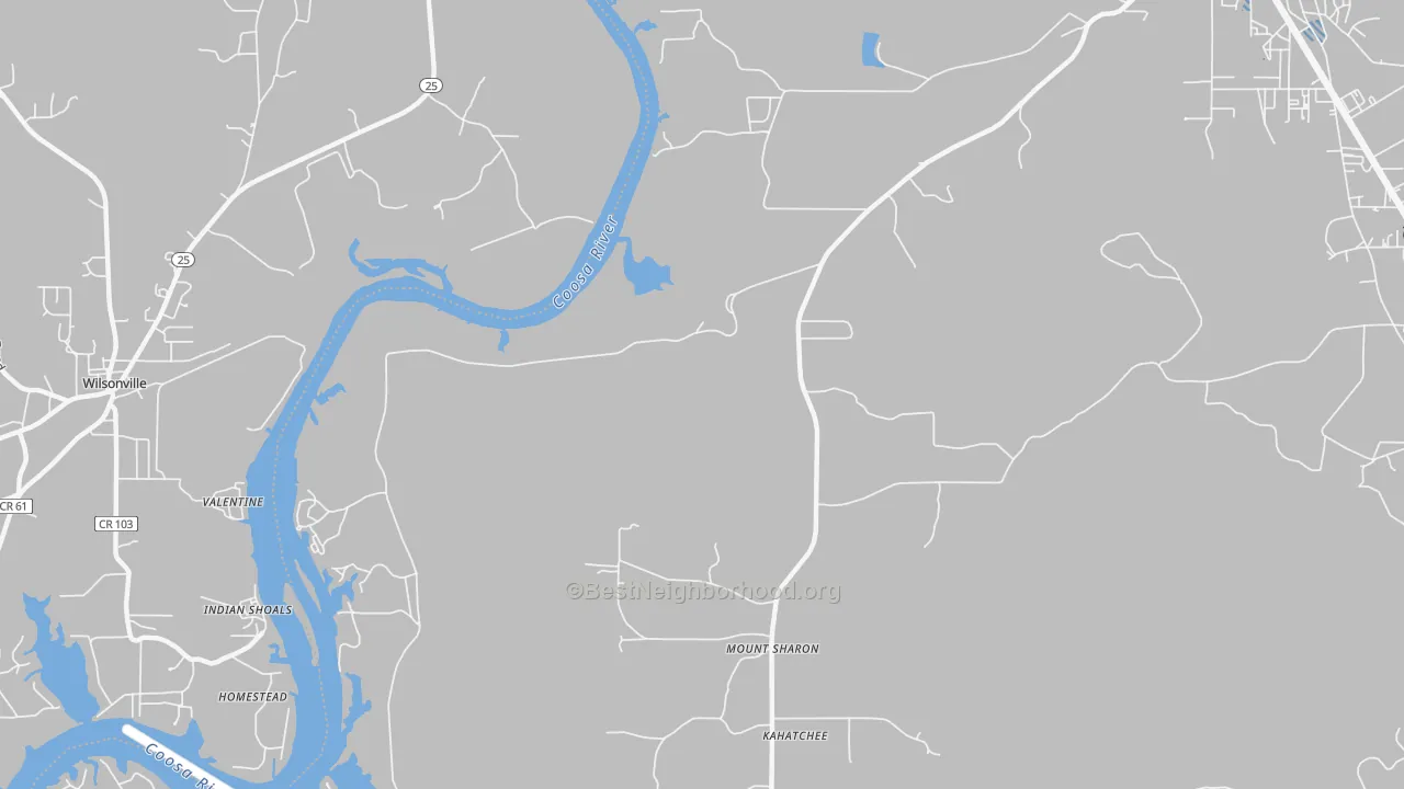 Transit Grade map of Coosa Pines, AL