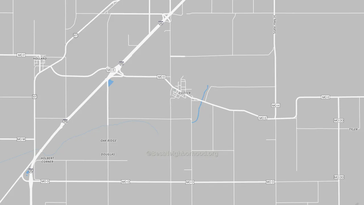 Transit Grade map of Cooter, MO