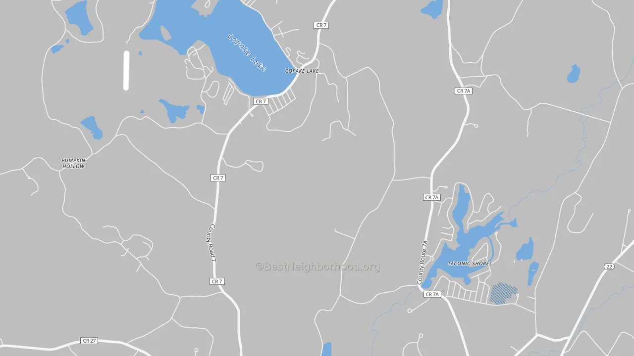 Transit Grade map of Copake Lake, NY