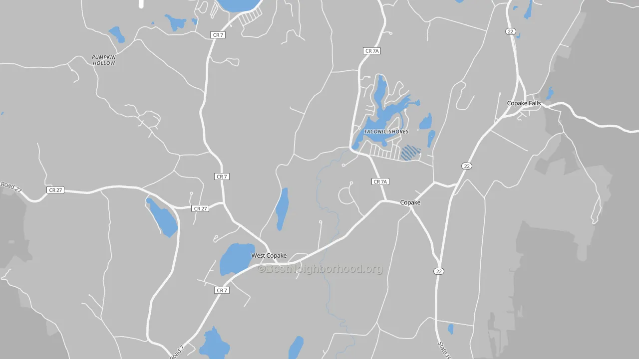 Transit Grade map of Copake, NY