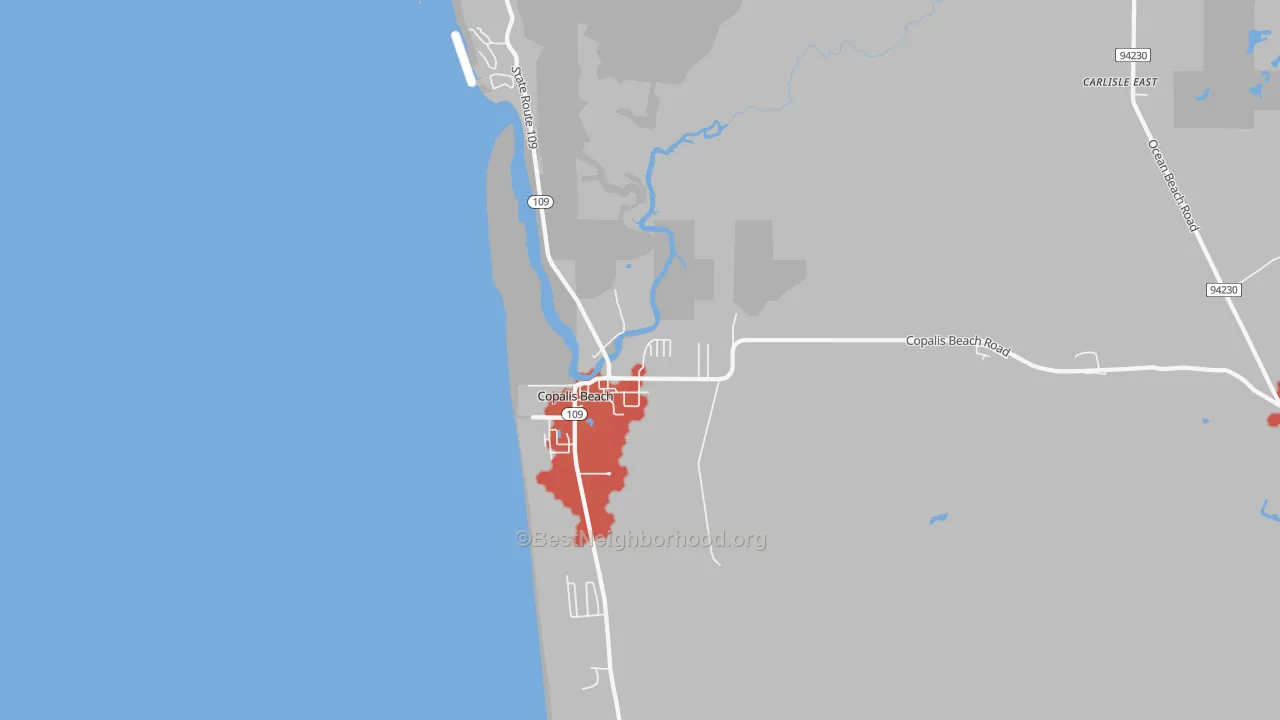 Transit Grade map of Copalis Beach, WA