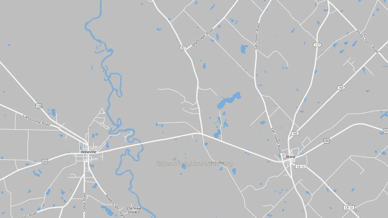 Transit Grade map of Copeland, GA