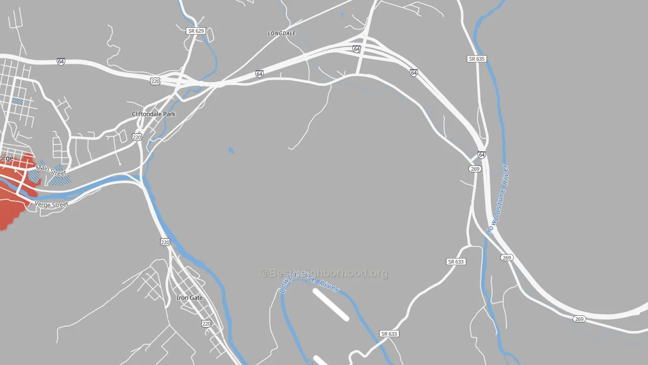 Transit Grade map of Copeland, VA