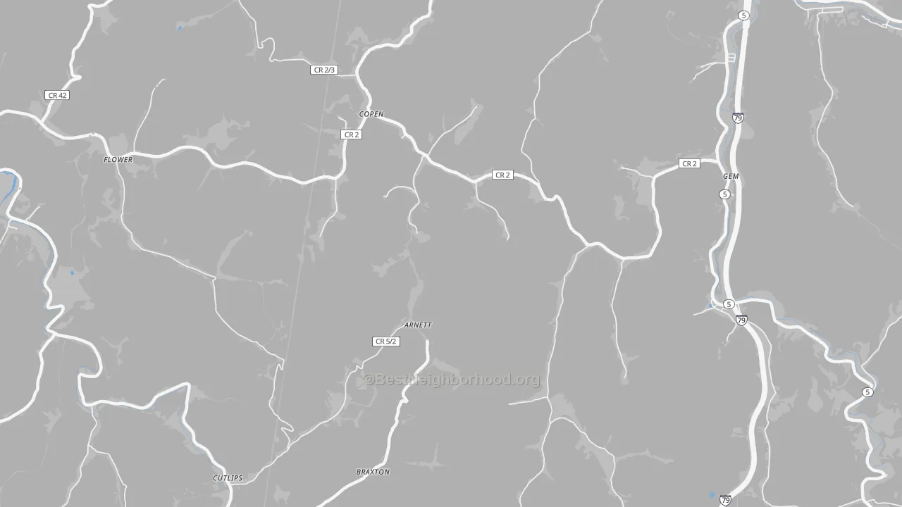 Transit Grade map of Copen, WV