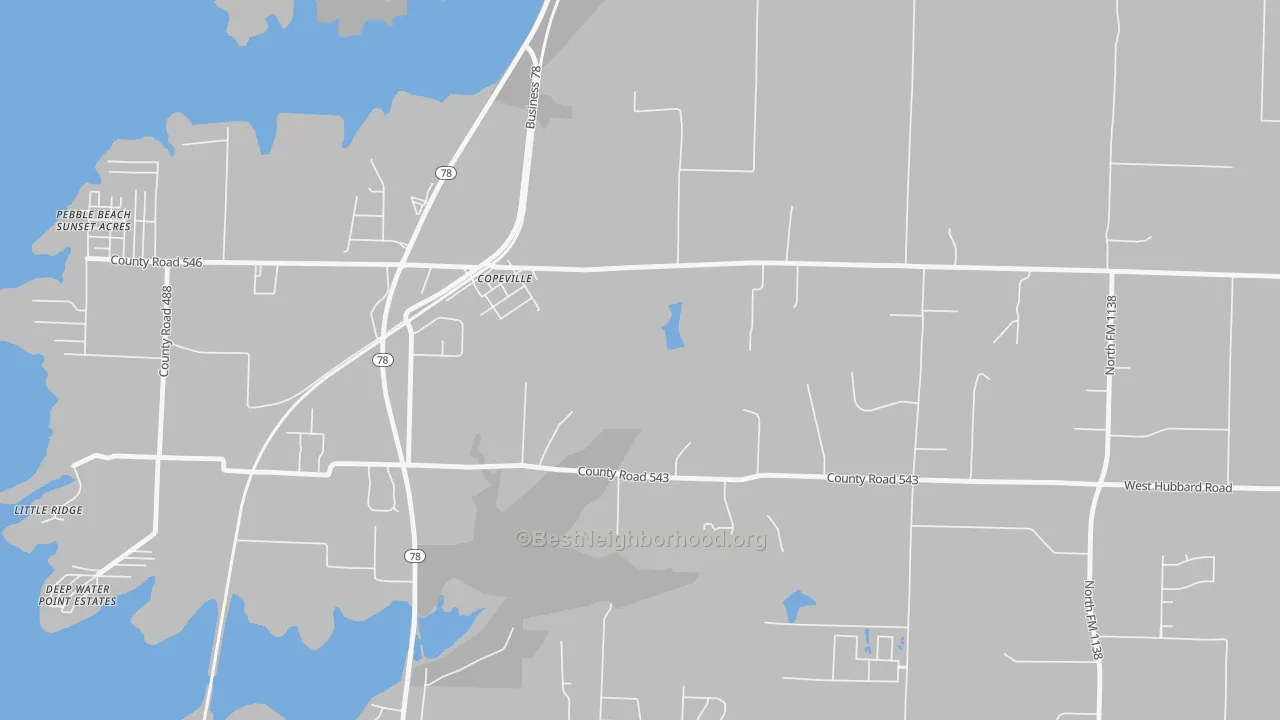 Transit Grade map of Copeville, TX
