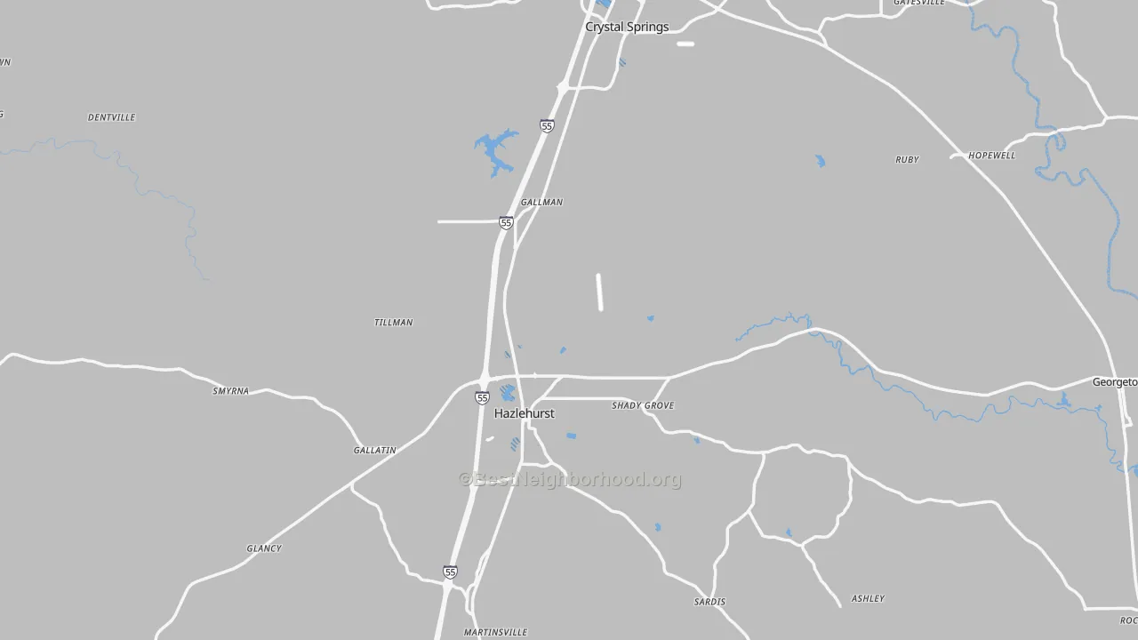 Transit Grade map of Copiah County, MS