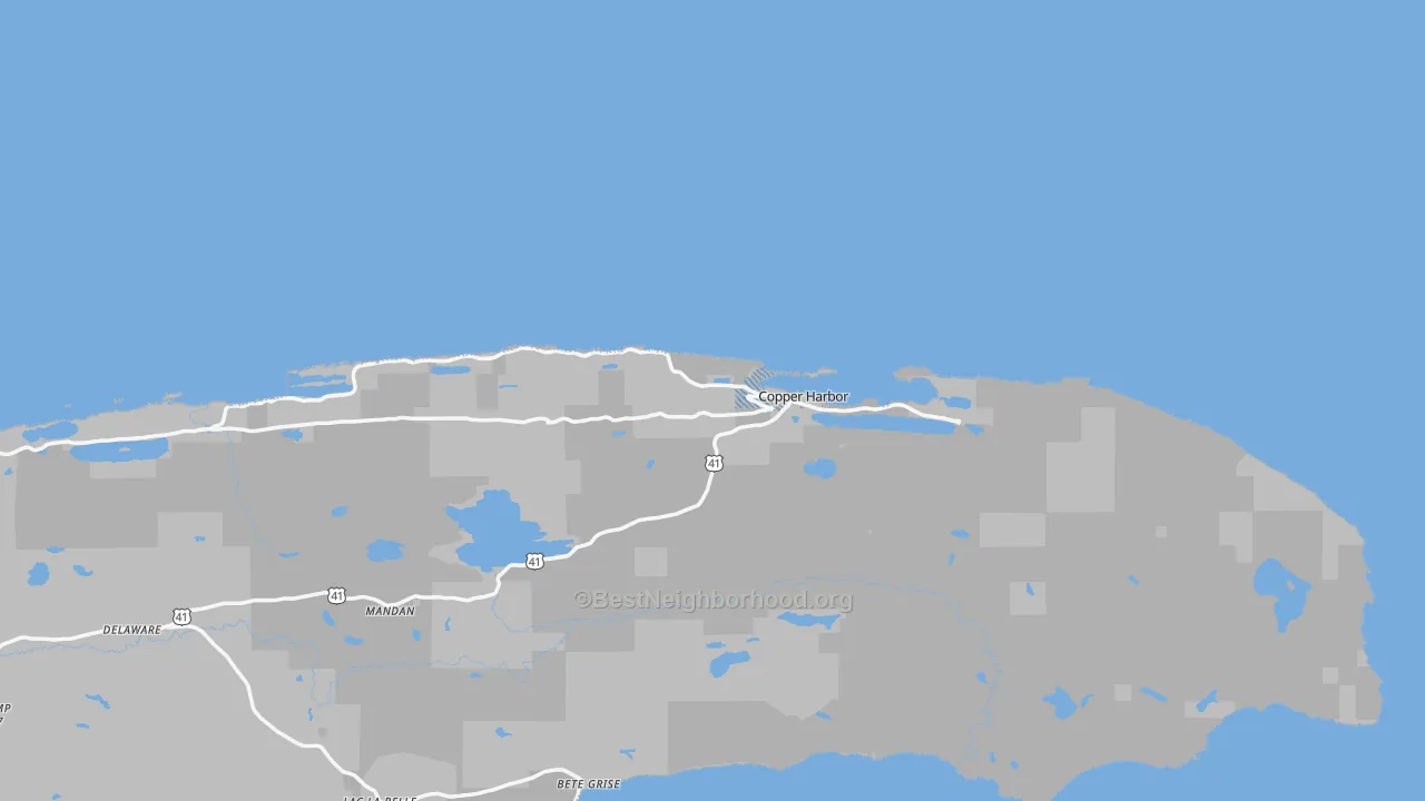 Transit Grade map of Copper Harbor, MI