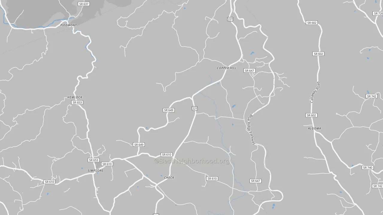 Transit Grade map of Copper Hill, VA