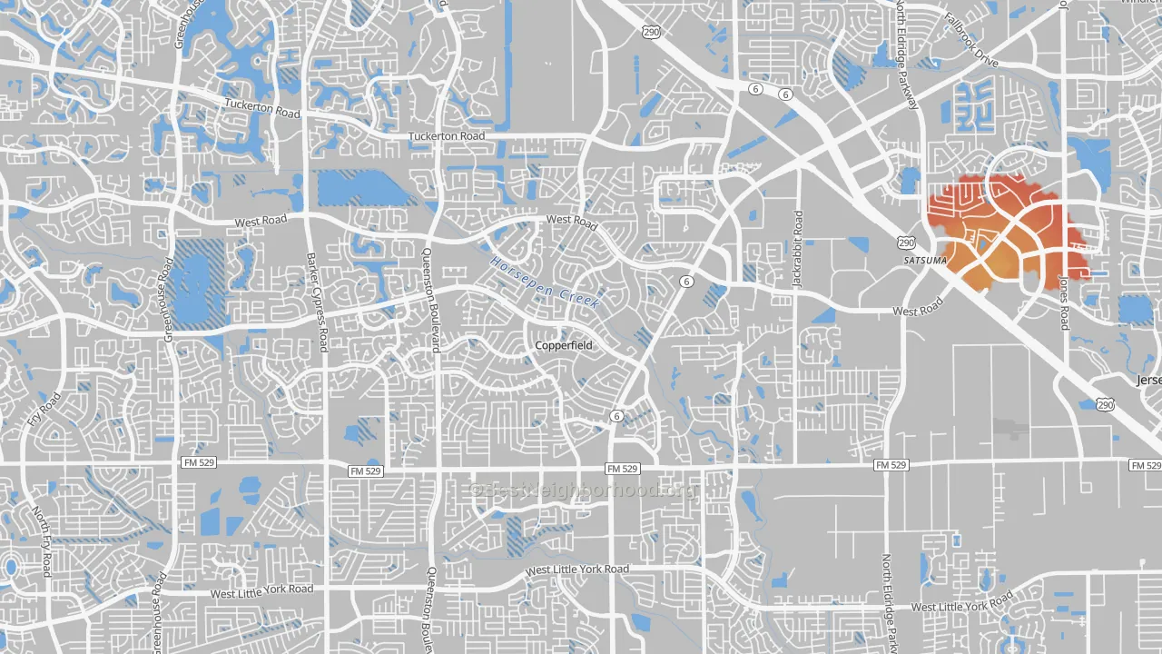 Transit Grade map of Copperfield, Houston, TX
