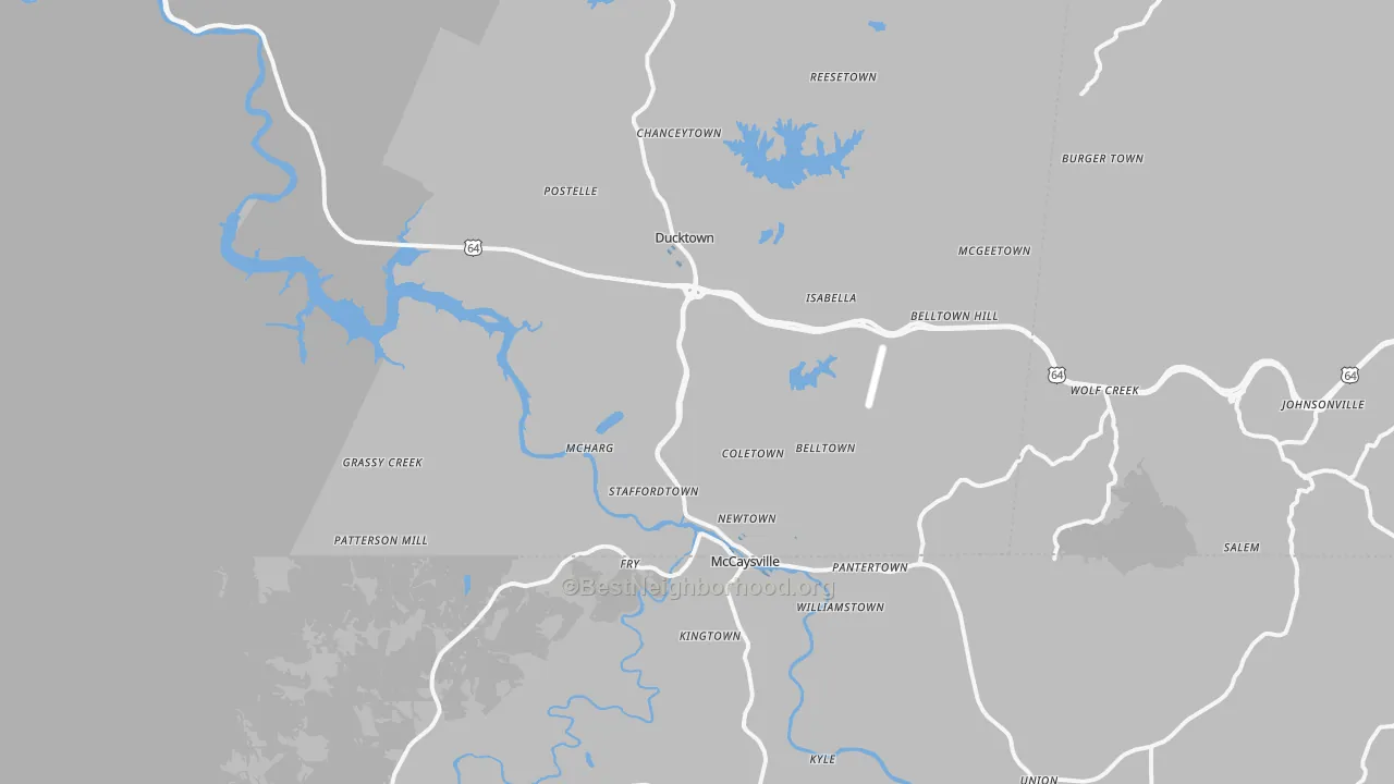 Transit Grade map of Copperhill, TN