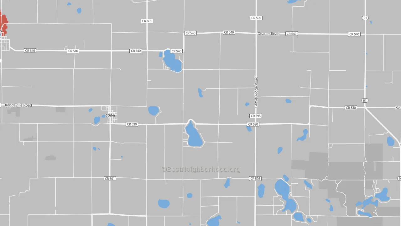Transit Grade map of Coral, MI