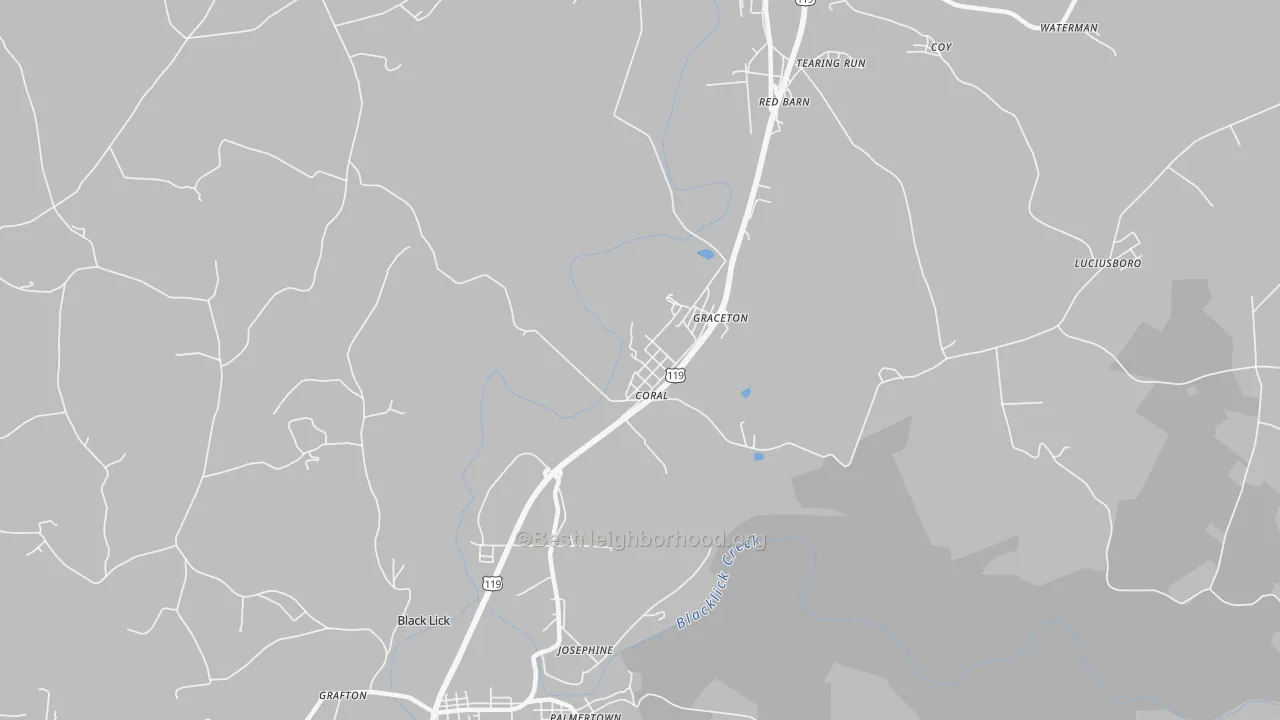 Transit Grade map of Coral, PA
