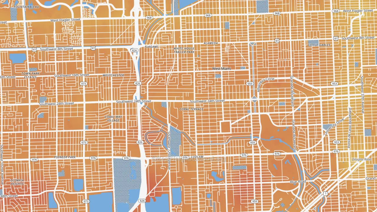 Transit Grade map of Coral Terrace, FL