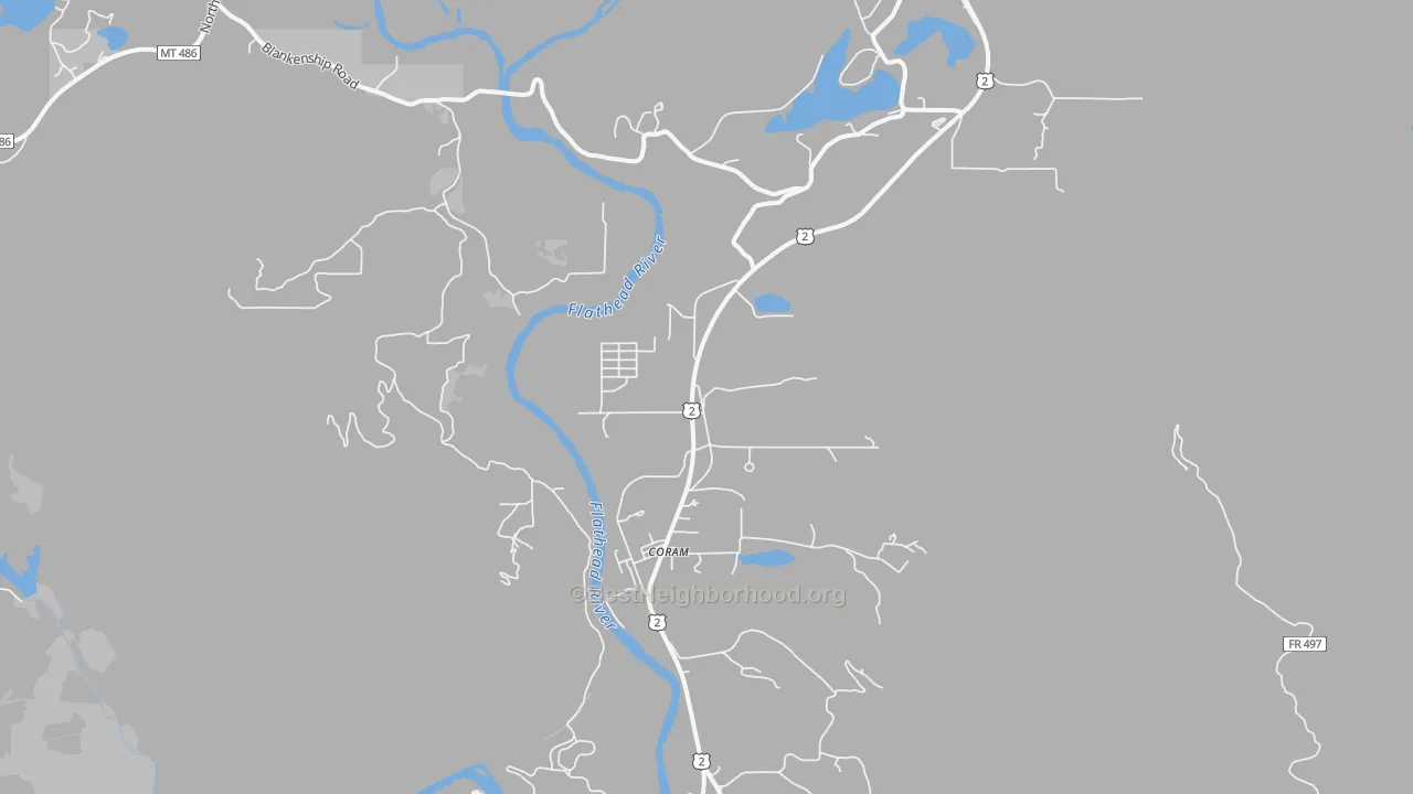 Transit Grade map of Coram, MT
