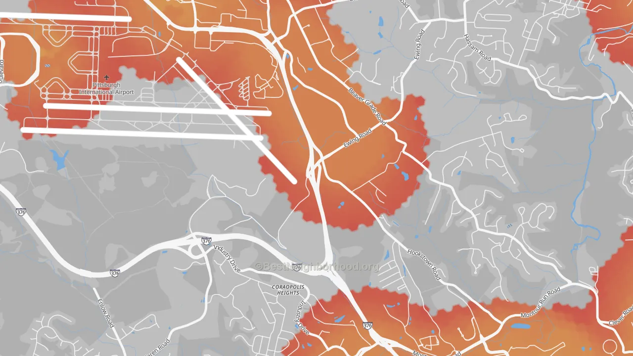 Transit Grade map of Coraopolis Heights, PA