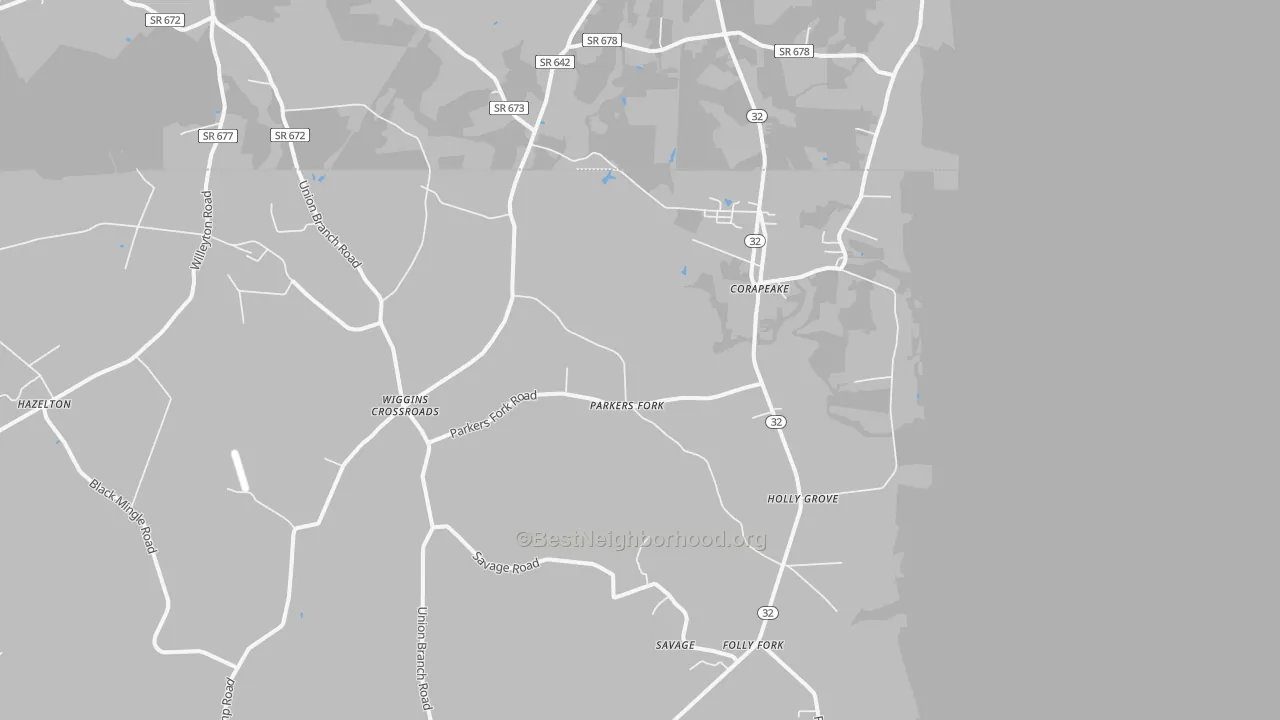 Transit Grade map of Corapeake, NC