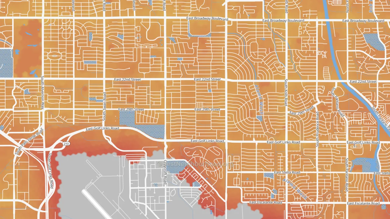 Transit Grade map of Corbett, Tucson, AZ