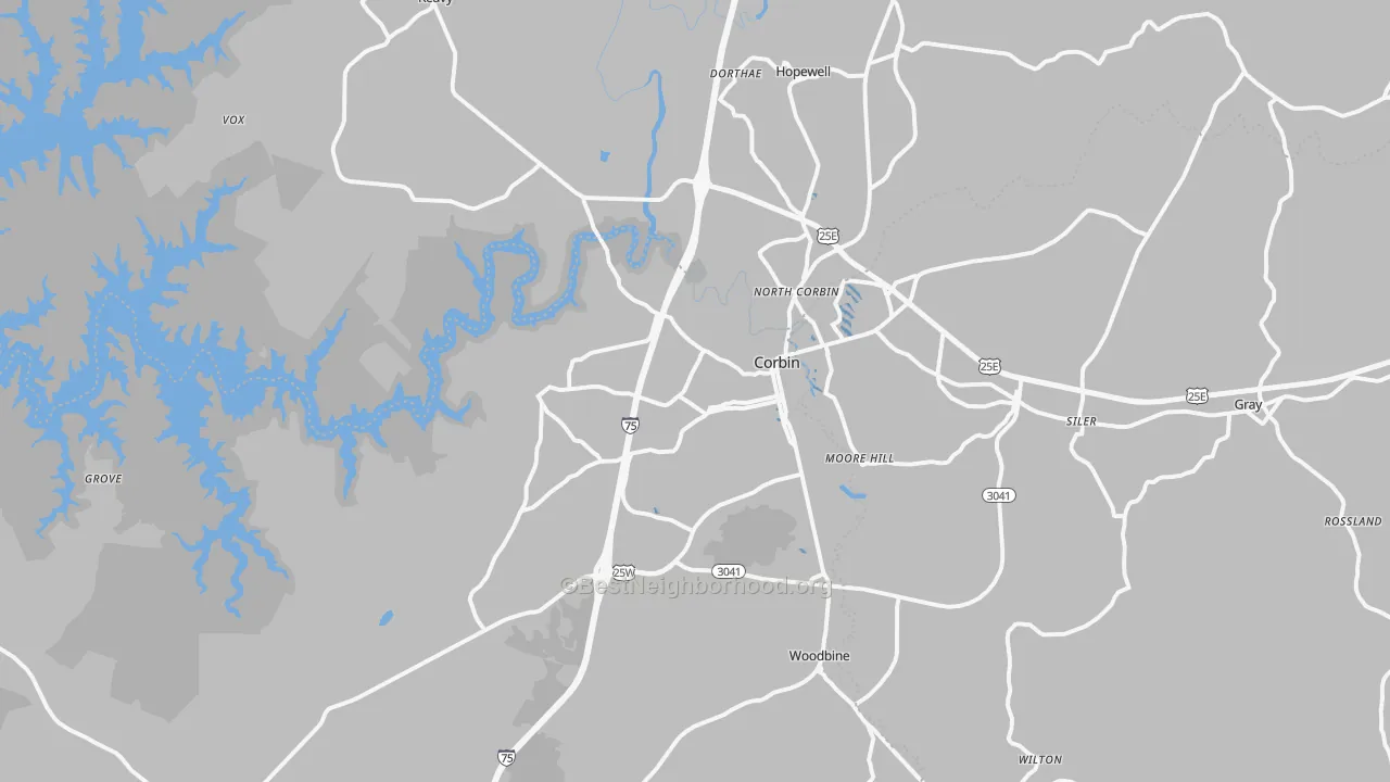 Transit Grade map of Corbin, KY