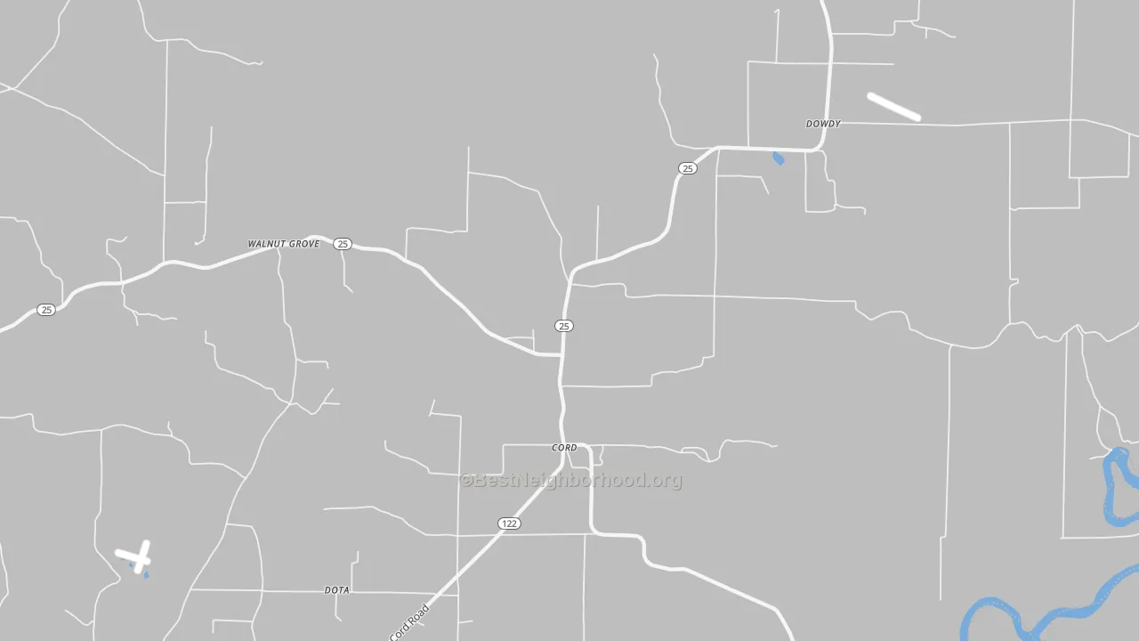 Transit Grade map of Cord, AR