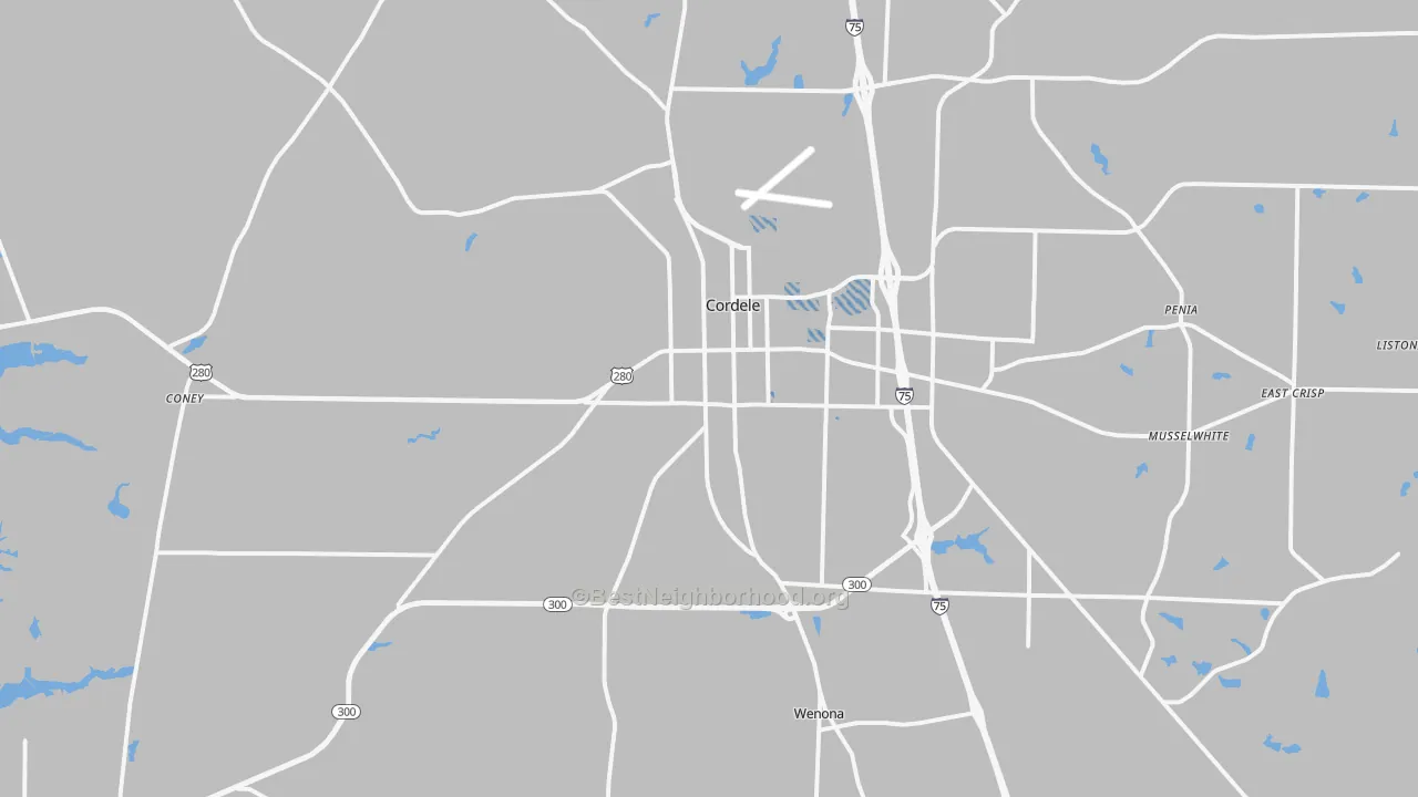 Transit Grade map of Cordele, GA