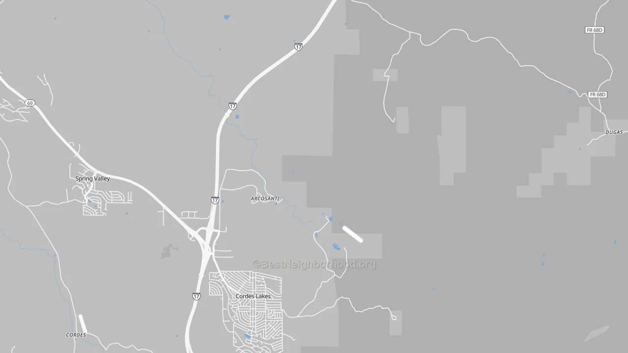 Transit Grade map of Cordes Junction, AZ