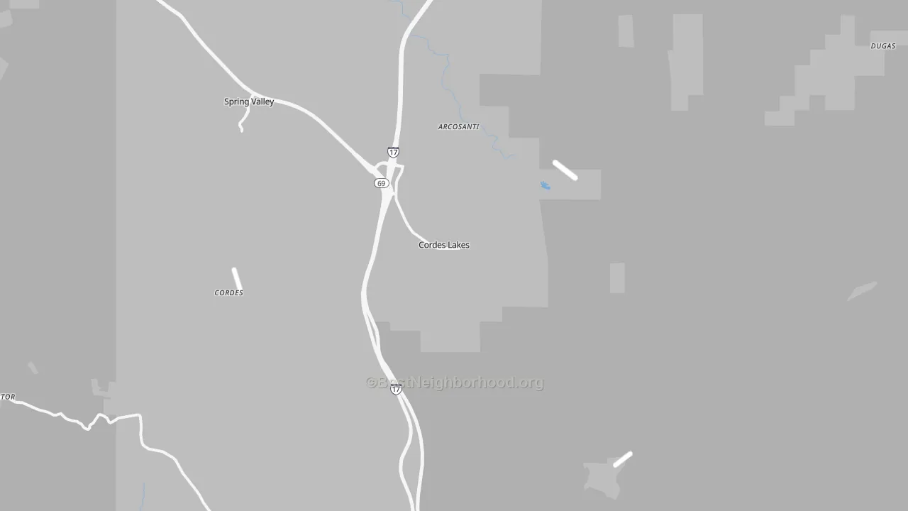 Transit Grade map of Cordes Lakes, AZ