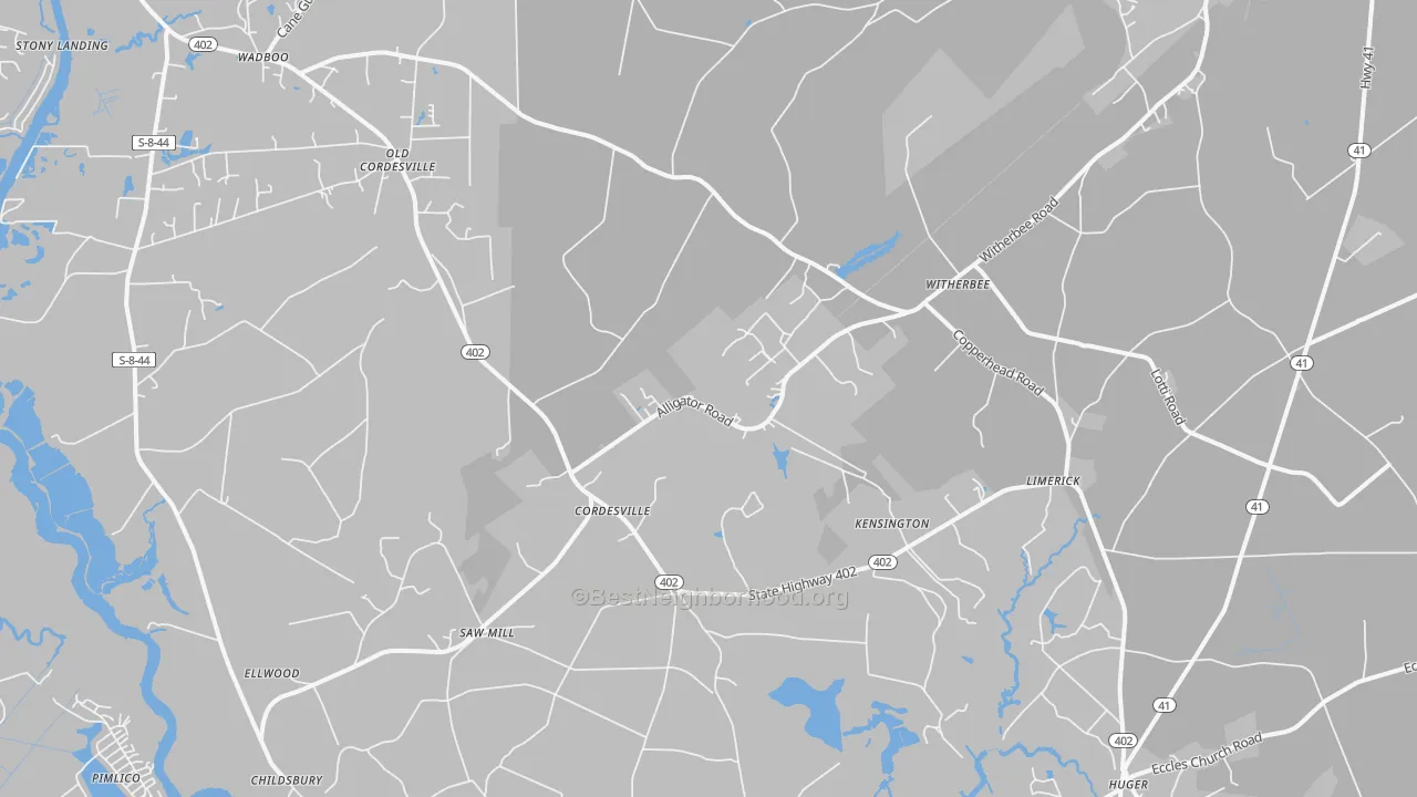 Transit Grade map of Cordesville, SC