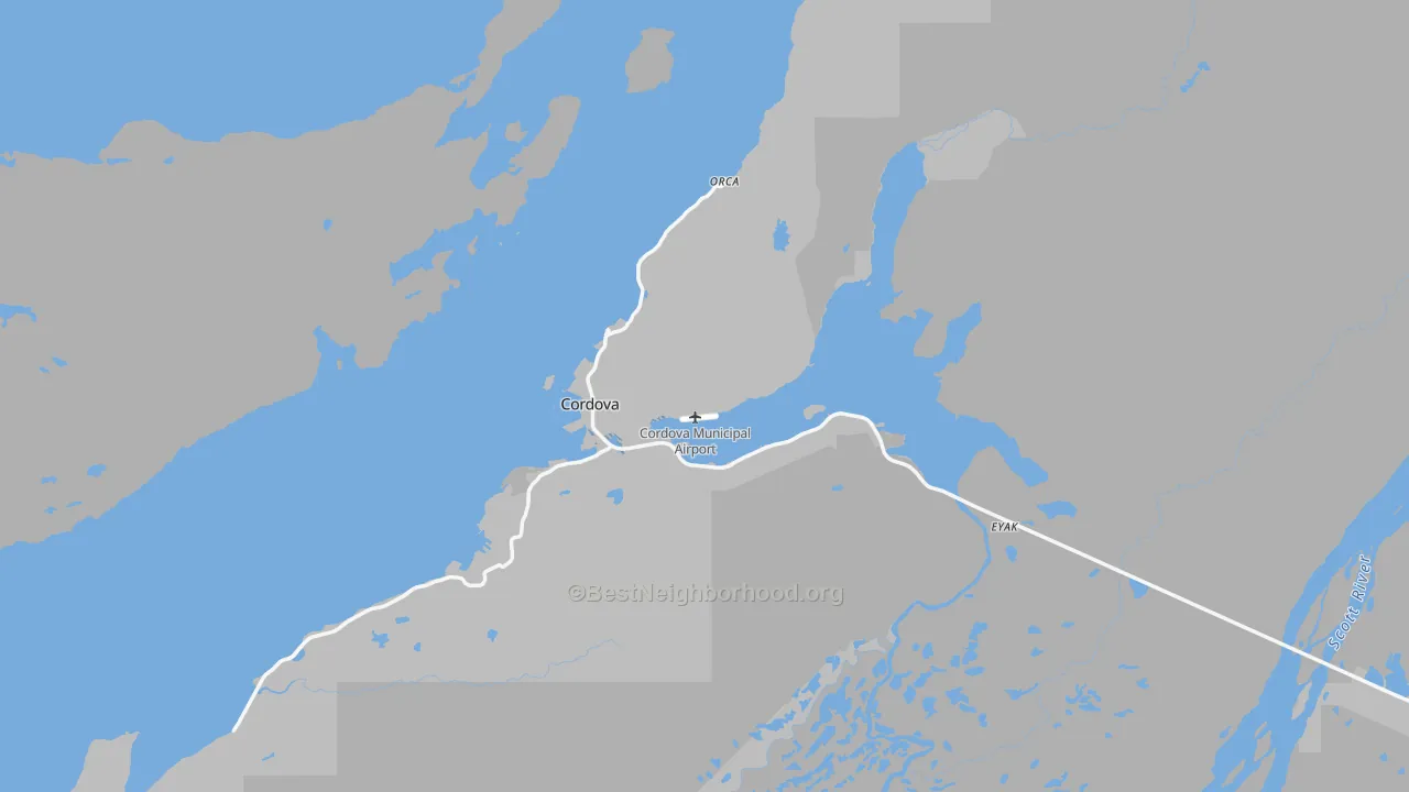 Transit Grade map of Cordova, AK
