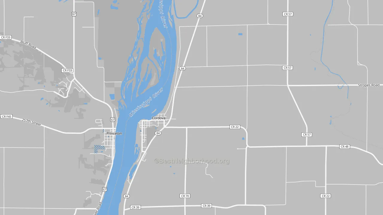 Transit Grade map of Cordova, IL