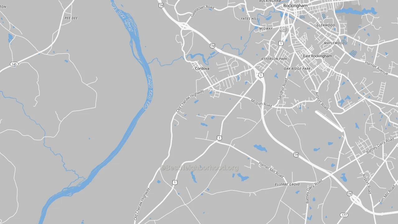 Transit Grade map of Cordova, NC