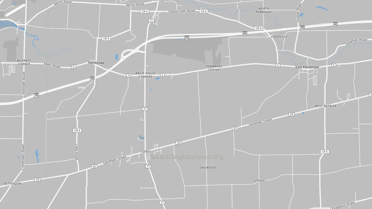 Transit Grade map of Corfu, NY