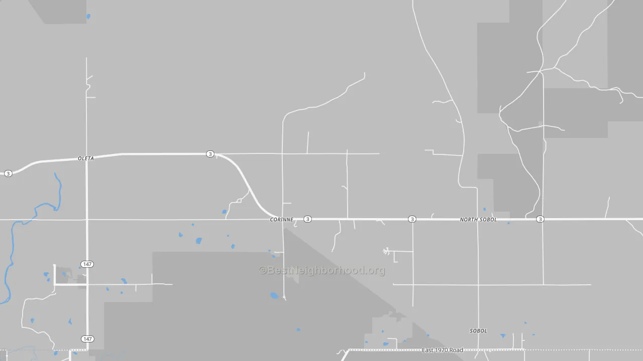 Transit Grade map of Corinne, OK