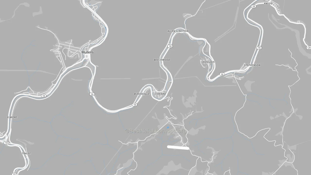 Transit Grade map of Corinne, WV