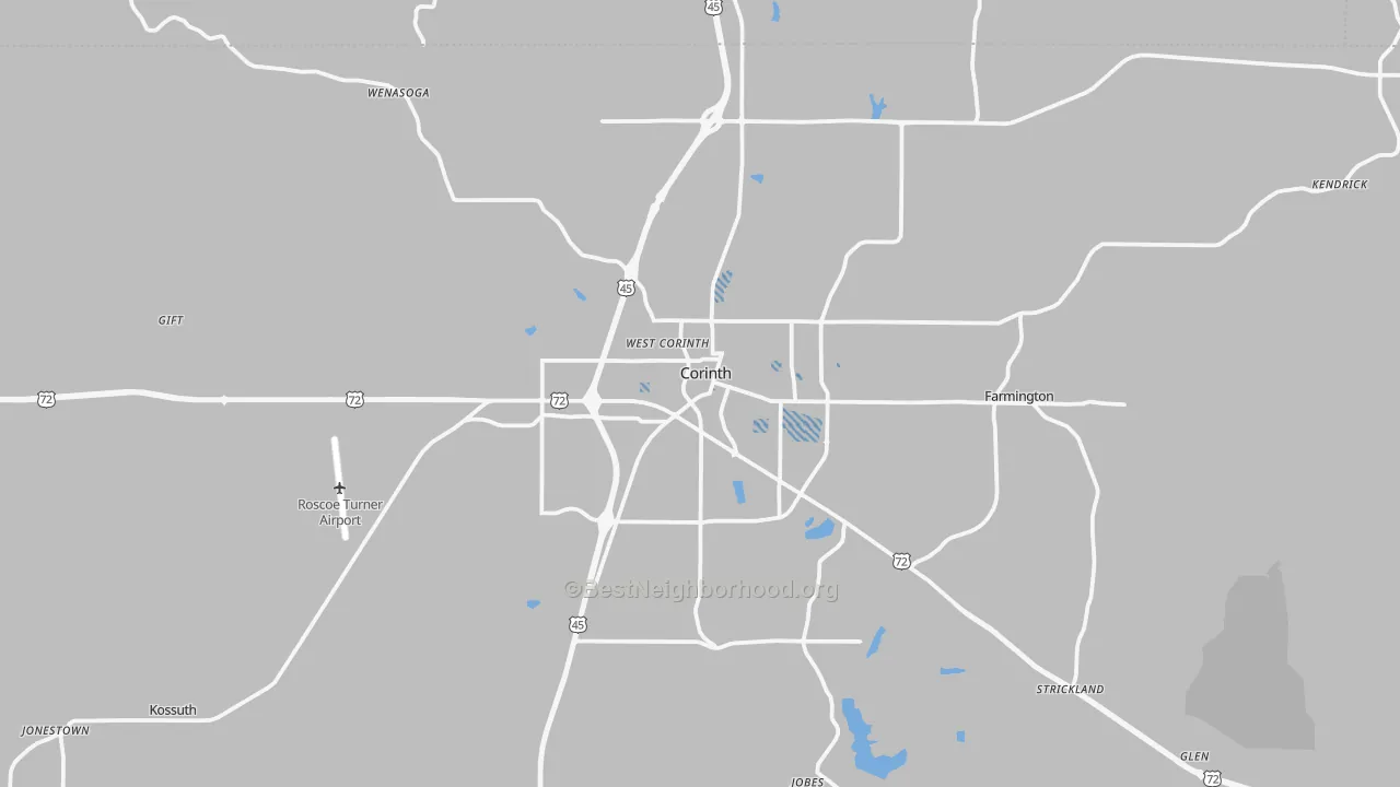 Transit Grade map of Corinth, MS