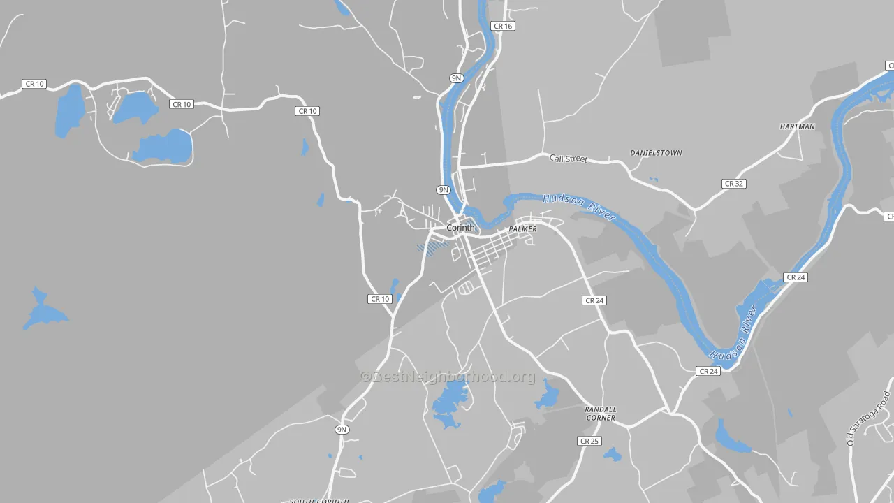 Transit Grade map of Corinth, NY