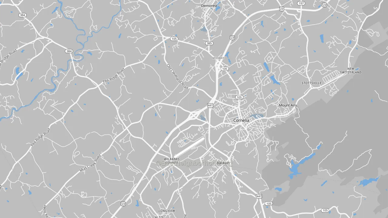 Transit Grade map of Cornelia, GA