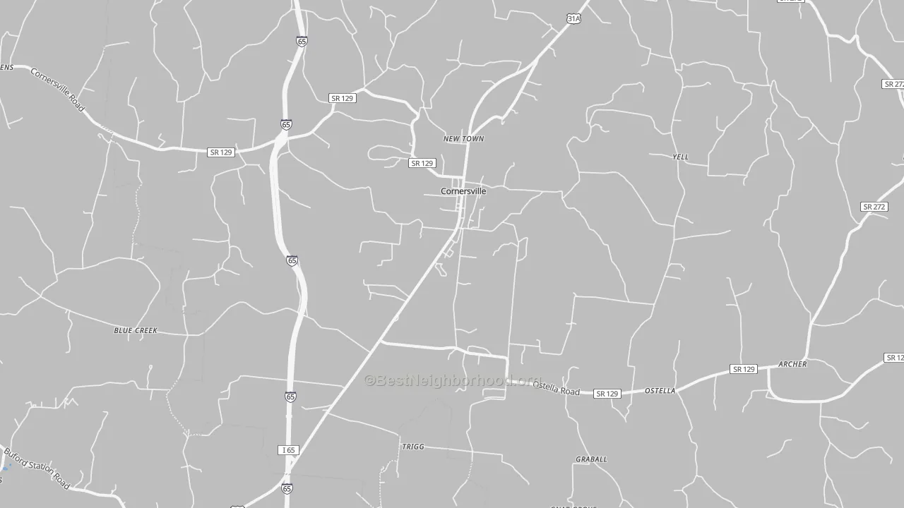 Transit Grade map of Cornersville, TN