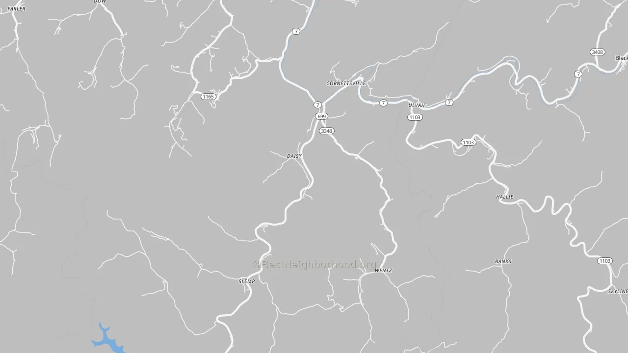 Transit Grade map of Cornettsville, KY