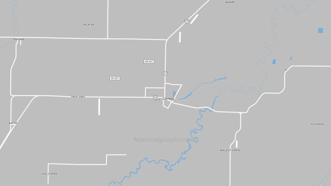 Transit Grade map of Corning, AR