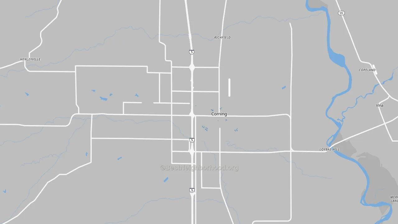 Transit Grade map of Corning, CA