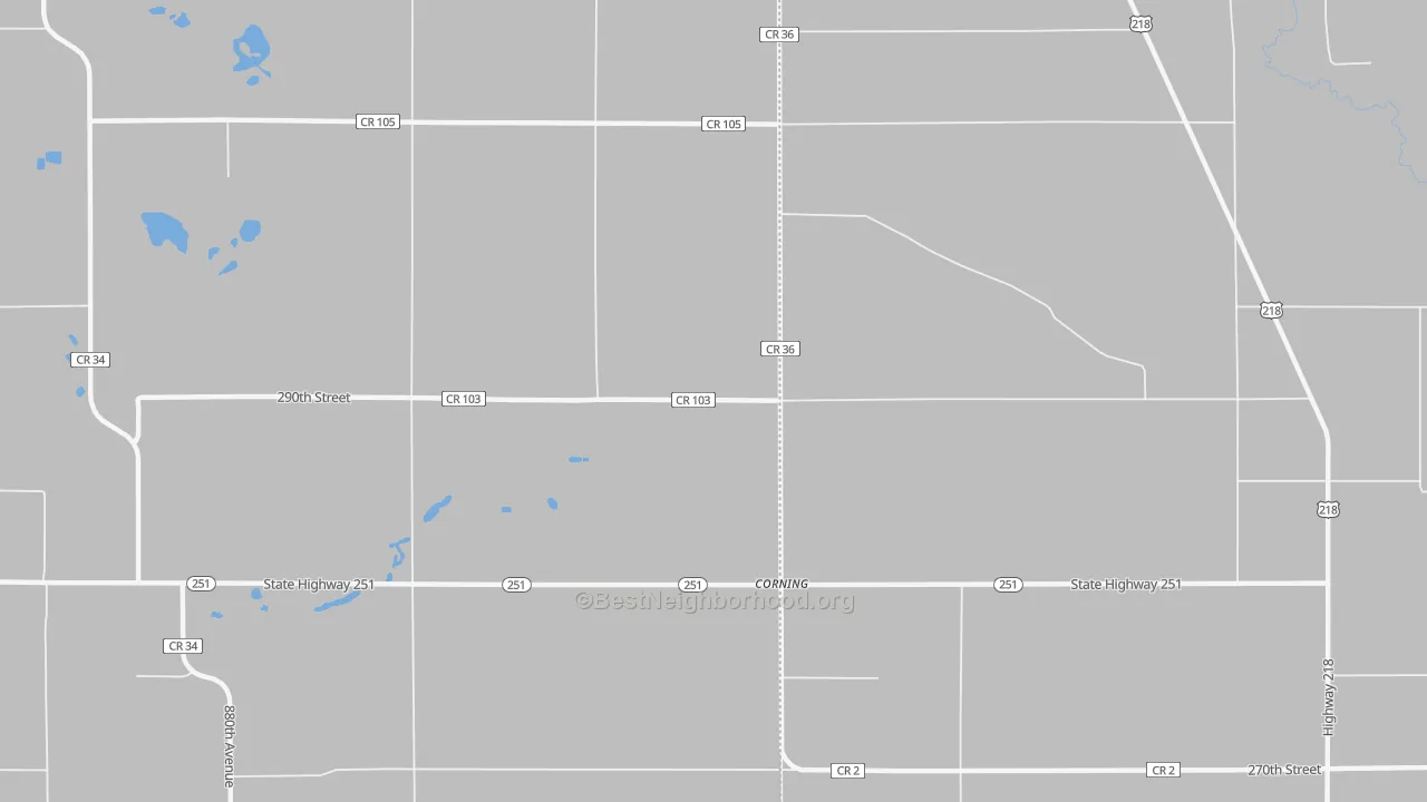 Transit Grade map of Corning, MN
