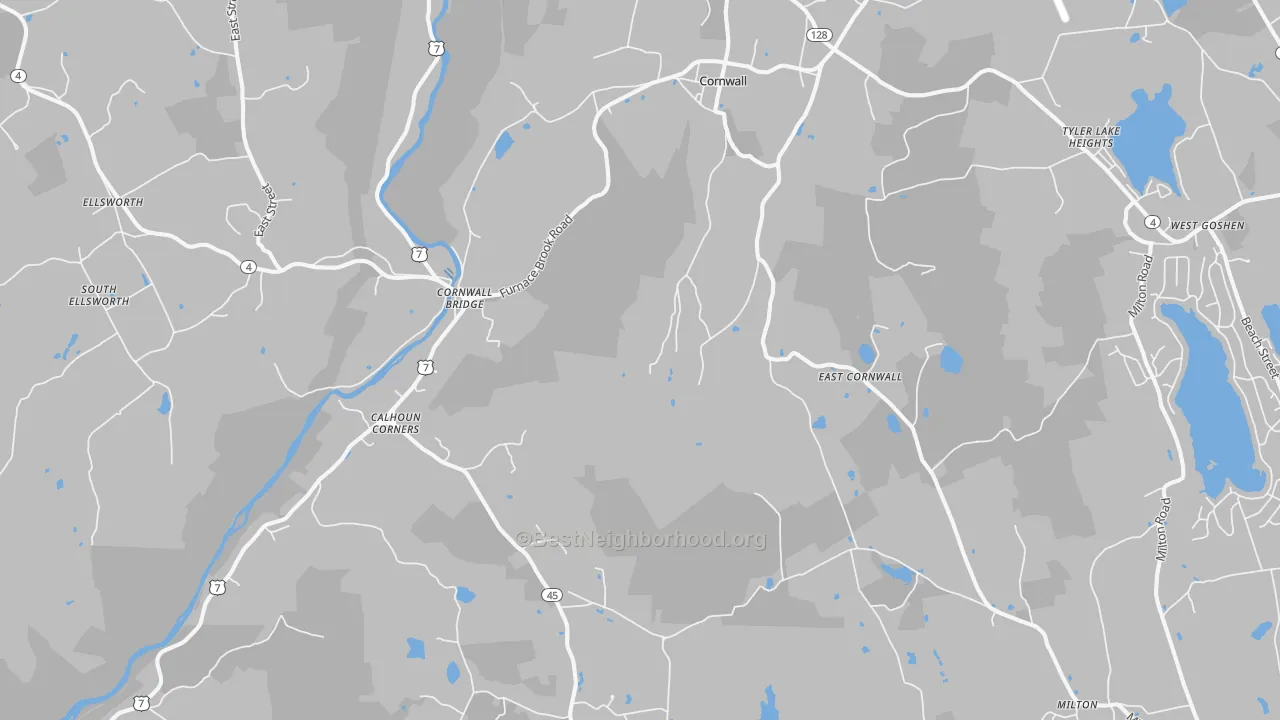 Transit Grade map of Cornwall, CT